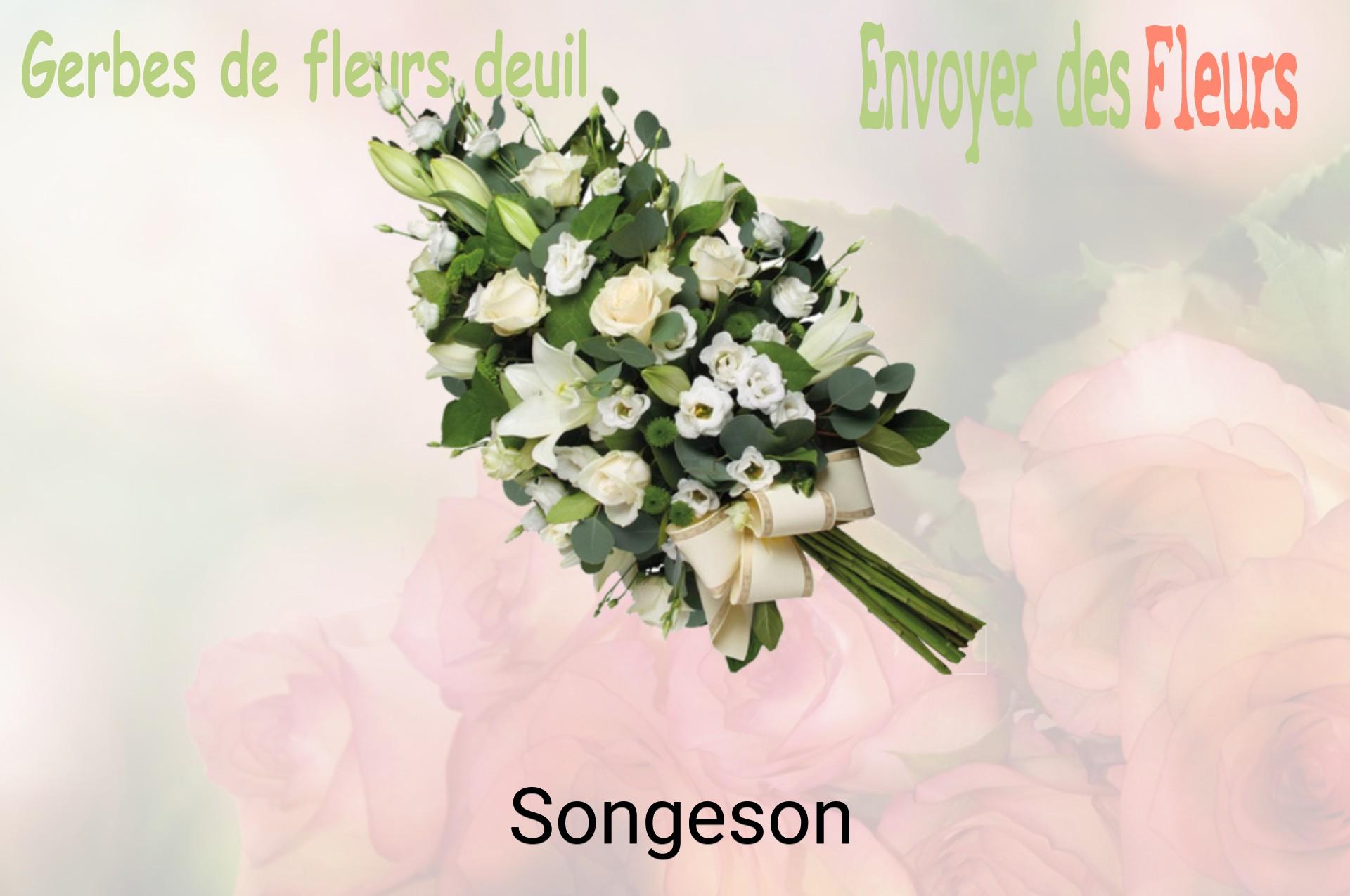 Gerbe de fleurs de deuil livrée à Songeson